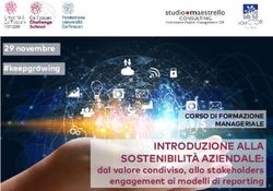 INTRODUZIONE ALLA SOSTENIBILITÀ AZIENDALE: dal valore condiviso, allo stakeholders engagement ai modelli di reporting - Impronta Etica