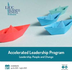 Accelerated Leadership Program - Leadership, People and Change 8 GIORNATE aprile 2021 - luglio 2021 - LIUC Business School