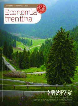 Economia Trentina URBANISTICA E TERRITORIO Temi E Prospettive Per La