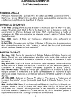 CURRICULUM SCIENTIFICO - Prof Valentina Quaresima