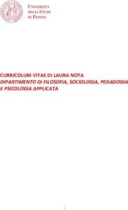 CURRICOLUM VITAE DI LAURA NOTA DIPARTIMENTO DI FILOSOFIA, SOCIOLOGIA, PEDAGOGIA E PSICOLOGIA APPLICATA - Unipd.it