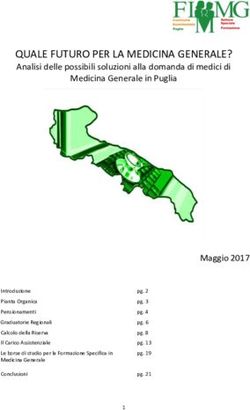 QUALE FUTURO PER LA MEDICINA GENERALE? - Analisi delle possibili soluzioni alla domanda di medici di Medicina Generale in Puglia