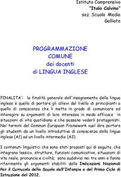 PROGRAMMAZIONE COMUNE - dei docenti di LINGUA INGLESE