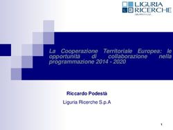 La Cooperazione Territoriale Europea: opportunità programmazione 2014 - 2020 le nella - IRES Piemonte