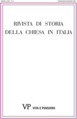 RIVISTA DI STORIA DELLA CHIESA IN ITALIA - Ca' Foscari