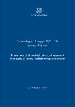Prima nota di sintesi dei principali interventi in materia di lavoro, welfare e capitale umano - Decreto-legge 19 maggio 2020, n. 34 decreto ...