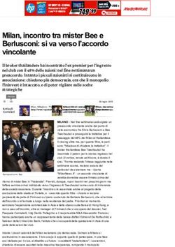 Milan, incontro tra mister Bee e Berlusconi: si va verso l'accordo vincolante