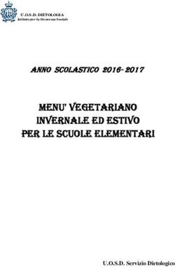 MENU' VEGETARIANO INVERNALE ED ESTIVO PER LE SCUOLE ELEMENTARI - ANNO SCOLASTICO 2016- 2017