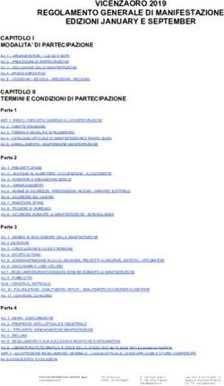 VICENZAORO 2019 REGOLAMENTO GENERALE DI MANIFESTAZIONE EDIZIONI JANUARY E SEPTEMBER