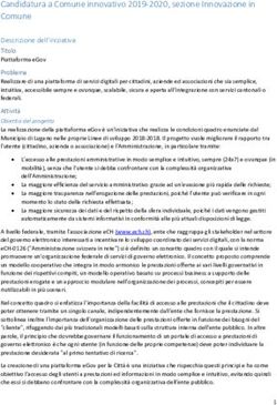Candidatura a Comune innovativo 2019-2020, sezione Innovazione in Comune