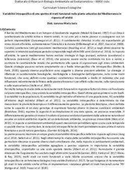 Dottorato di Ricerca in Biologia Ambientale ed Evoluzionistica - XXXVI ciclo Curriculum Scienze Ecologiche