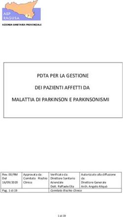 PDTA PER LA GESTIONE DEI PAZIENTI AFFETTI DA MALATTIA DI PARKINSON E PARKINSONISMI