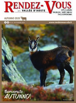 Benvenuto - AUTUNNO 2020 www.rendezvous-vda.it - Rendez Vous en Vall&eacute;e d'Aoste