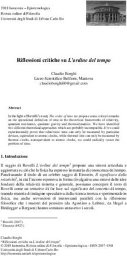 Riflessioni critiche su L'ordine del tempo - Uniurb