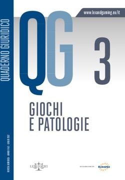 GIOCHI E PATOLOGIE - www.lexandgaming.eu/it - Lex and Gaming
