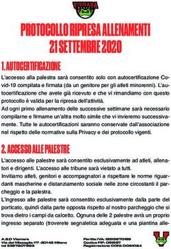 PROTOCOLLO RIPRESA ALLENAMENTI 21 SETTEMBRE 2020