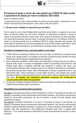Procedura di presa a carico dei casi positivi per COVID-19 nelle scuole e quarantene di classe per l'anno scolastico 2021-2022