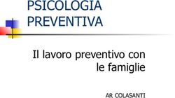 PSICOLOGIA PREVENTIVA - Il lavoro preventivo con le famiglie AR COLASANTI - CRP