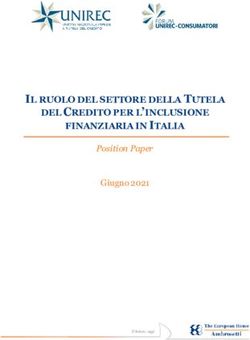 IL RUOLO DEL SETTORE DELLA TUTELA DEL CREDITO PER L'INCLUSIONE FINANZIARIA IN ITALIA - Position Paper - Unirec