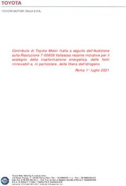 Contributo di Toyota Motor Italia a seguito dell'Audizione sulla Risoluzione 7-00609 Vallascas recante iniziative per il sostegno della ...
