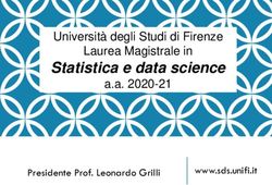 Statistica e data science - Universit&agrave; degli Studi di Firenze Laurea Magistrale in a.a. 2020-21 - Scuola di Economia e ...
