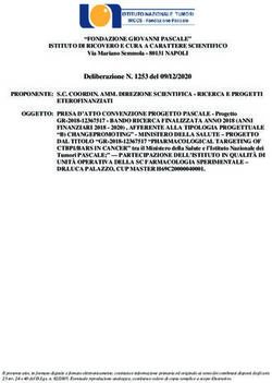 "FONDAZIONE GIOVANNI PASCALE" ISTITUTO DI RICOVERO E CURA A CARATTERE SCIENTIFICO - Fondazione Pascale