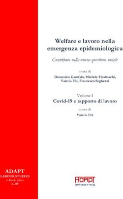 Welfare e lavoro nella emergenza epidemiologica - Moodle ADAPTLAND