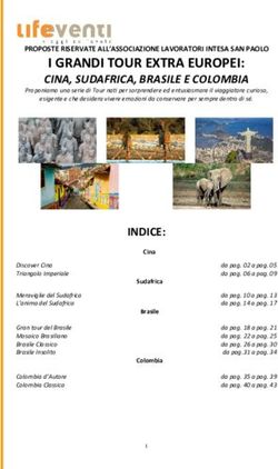 I GRANDI TOUR EXTRA EUROPEI: CINA, SUDAFRICA, BRASILE E COLOMBIA - Associazione Lavoratori Intesa Sanpaolo