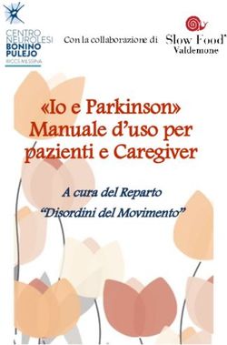 "Io e Parkinson" Manuale d'uso per pazienti e Caregiver - A cura del Reparto "Disordini del Movimento"