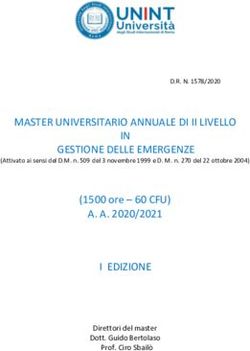 MASTER UNIVERSITARIO ANNUALE DI II LIVELLO IN GESTIONE DELLE EMERGENZE