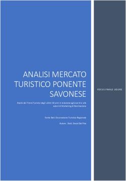 ANALISI MERCATO TURISTICO PONENTE SAVONESE - Lavocedigenova.it