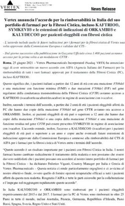 Vertex annuncia l'accordo per la rimborsabilità in Italia del suo portfolio di farmaci per la Fibrosi Cistica, incluso KAFTRIO, SYMKEVI e le ...