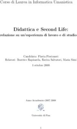 Didattica e Second Life: Corso di Laurea in Informatica Umanistica