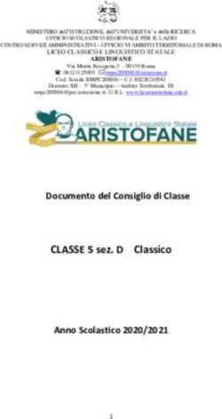 CLASSE 5 sez. D Classico - Documento del Consiglio di Classe - Liceo Aristofane