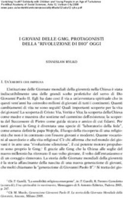 I GIOVANI DELLE GMG, PROTAGONISTI DELLA "RIVOLUZIONE DI DIO" OGGI