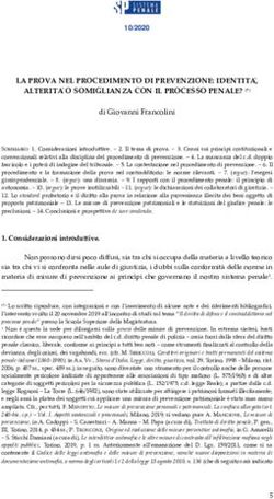 LA PROVA NEL PROCEDIMENTO DI PREVENZIONE: IDENTITA , ALTERITA O SOMIGLIANZA CON IL PROCESSO PENALE? ( )