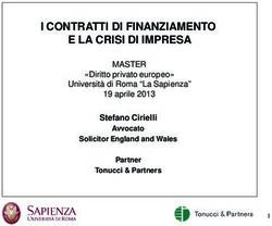 I CONTRATTI DI FINANZIAMENTO E LA CRISI DI IMPRESA - MASTER Stefano Cirielli - Master Diritto ...