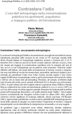 Contrastare l'odio L'uso dell'antropologia nella comunicazione pubblica tra sentimenti, populismo e impegno politico. Un'introduzione - 6 (1) 2020