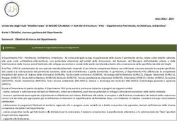 Università degli Studi "Mediterranea" di REGGIO CALABRIA SUA-RD di Struttura: "PAU - Dipartimento Patrimonio, Architettura, Urbanistica" Parte ...
