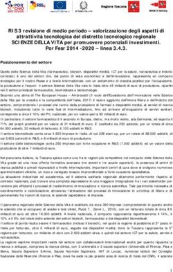 RIS 3 revisione di medio periodo - valorizzazione degli aspetti di attrattività tecnologica del distretto tecnologico regionale SCIENZE DELLA VITA ...