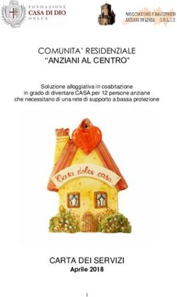 COMUNITA' RESIDENZIALE - "ANZIANI AL CENTRO" - CARTA DEI SERVIZI Aprile 2018