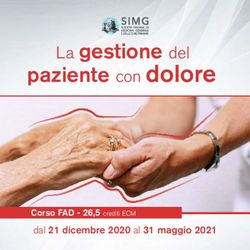 Paziente con dolore La gestione del - dal 21 dicembre 2020 al 31 maggio 2021 - areadolore-cp.it