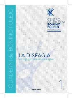 LA DISFAGIA Consigli per familiari e caregiver - CENTRO NEUROLESI BONINO PULEJO - IRCCS Centro Neurolesi "Bonino Pulejo