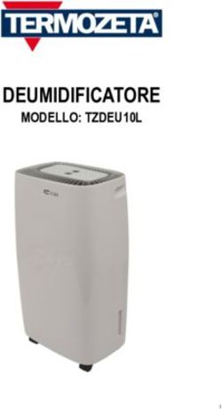 DEUMIDIFICATORE MODELLO: TZDEU10L - Termozeta