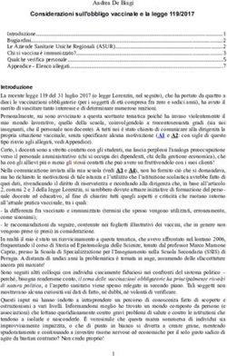 Considerazioni sull'obbligo vaccinale e la legge 119/2017 - Dmi-Unipg