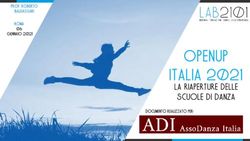 OPENUP ITALIA 2021 LA RIAPERTURE DELLE SCUOLE DI DANZA - GENNAIO 2021 - AssoDanza