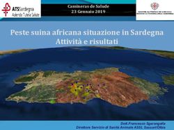 Peste suina africana situazione in Sardegna Attivit&agrave; e risultati - Camineras de Salude 23 Gennaio 2019