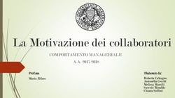 La Motivazione dei collaboratori - COMPORTAMENTO MANAGERIALE A.A. 2017/2018 Prof.ssa