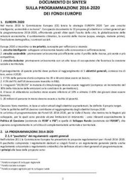 DOCUMENTO DI SINTESI SULLA PROGRAMMAZIONE 2014-2020 DEI FONDI EUROPEI