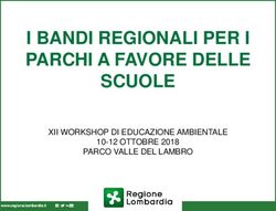 I BANDI REGIONALI PER I PARCHI A FAVORE DELLE SCUOLE - XII WORKSHOP DI EDUCAZIONE AMBIENTALE 10-12 OTTOBRE 2018 PARCO VALLE DEL LAMBRO - AREA Parchi